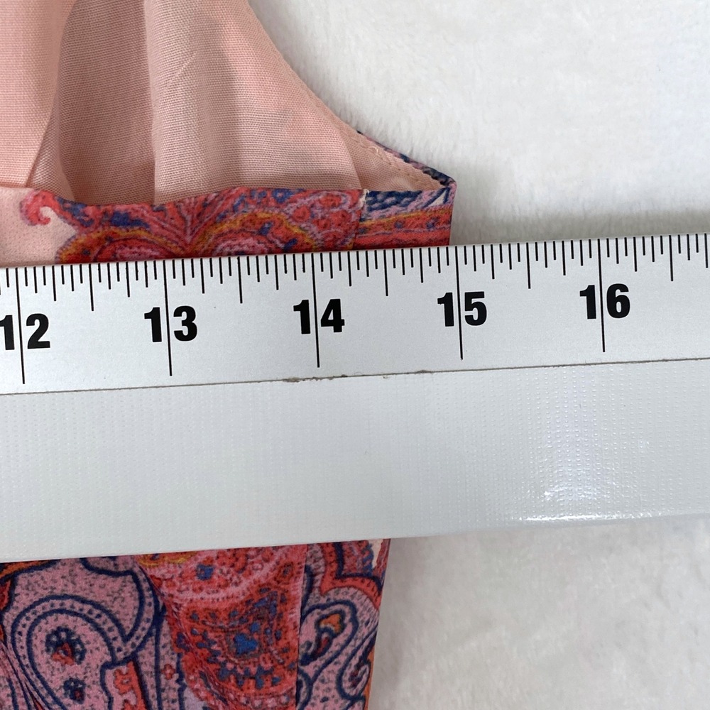 Lulus Janey Blush Paisley Midi Dress Spaghetti Straps Size S Wedding Guest NEW - Picture 7 of 10